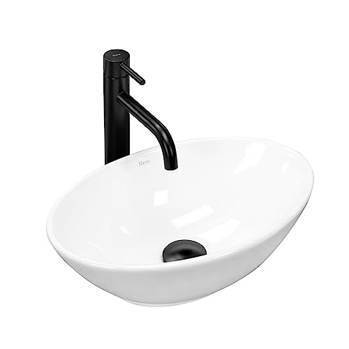 Rea Aufsatzwaschbecken Pamela Mini Waschtisch Handwaschbecken Waschschale Waschbecken für Badezimmer aus hochwertiger Keramik 400 x 270 x 145 mm (weiß) von Rea