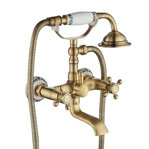 Rea Badewannenarmatur mit Handbrause Rustico Gold, Komplettset, modern - 15X21X24,5CM von Rea