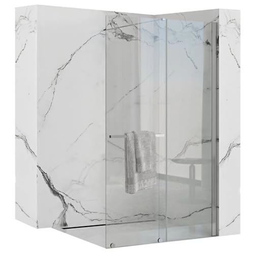 Rea CORTIS CHROME 100 Duschwand - WALK IN Gehärtetes transparentes Sicherheitsglas 6 mm (Chrom) von Rea