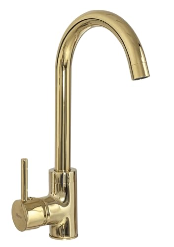 Rea Küchenarmatur TALISA HAUT Wasserhahn Küche aus Messing 360° Drehung Armatur Küchenspüle Mischbatterie Spültischarmatur (Chrome) von Rea