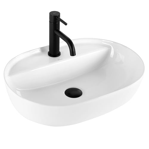 Rea Aufsatzwaschbecken Aura 51, Waschtisch Handwaschbecken Bad Waschschale Waschbecken für Badezimmer aus Keramik (Weiß) Rea Aufsatzwaschbecken Aura 51, Waschtisch Handwaschbecken Bad Waschschale Waschbecken für Badezimmer aus Keramik (Weiß) von Rea