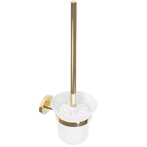 Rea Toilet Brushes Gold 322265A WC-Bürste und Halter aus Metall, Größe 14 x 11,5 x 35,5 cm (Gold) von Rea