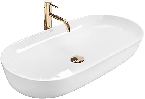 Rea Waschbecken Waschtisch Aufsatzwaschbecken Design Keramik Hochglanz Handwaschbecken Aufsatz Waschschale Weiß Oval 40x80 Rea Waschbecken Waschtisch Aufsatzwaschbecken Design Keramik Hochglanz Handwaschbecken Aufsatz Waschschale Weiß Oval 40x80 von Rea