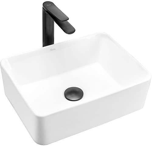 Rea Waschbecken Waschtisch Aufsatzwaschbecken Keramik Handwaschbecken Aufsatz Waschschale Rechteckig Weiß 31x41 von Rea