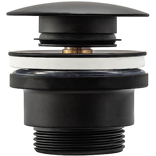Rea Waschbeckenstöpsel universal Click-clack Black Pop-Up Ablaufgarnitur für Waschbecken & Waschtisch (Schwarz) von Rea