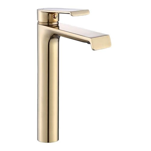 Rea Waschtischarmatur HASS GOLD HAUT Wasserhahn Bad Badarmatur aus Messing Armatur für Waschbecken Badezimmer Mischbatterie Waschbecken Einhebel (Gold) von Rea