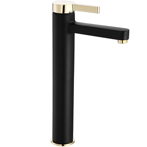 Rea Waschtischarmatur POLO BLACK GOLD HAUT Wasserhahn Bad Badarmatur aus Messing Armatur für Waschbecken Badezimmer Mischbatterie Waschbecken Einhebel (Schwarz) von Rea