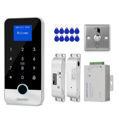 ReaIOKbii Bluetooth Tuya App Sicherheits-Zugangskontrollsystem Kit mit RFID-Smart-Fingerabdruck-Zugangskontrolle, Touch-Tastatur-Türschloss, elektrischem Einsteckschloss ReaIOKbii Bluetooth Tuya App Sicherheits-Zugangskontrollsystem Kit mit RFID-Smart-Fingerabdruck-Zugangskontrolle, Touch-Tastatur-Türschloss, elektrischem Einsteckschloss von ReaIOKbii