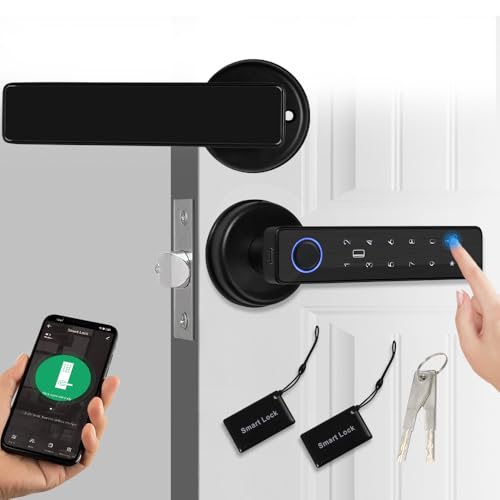 ReaIOKbii Smart Door 5-in-1 Lock Door Handle Electronic Keypad Password WiFi TUYA Smart Lock Fingerprint Biometrische Digital RFID IC Card Touch Haustür Home Office Wohnung ReaIOKbii Smart Door 5-in-1 Lock Door Handle Electronic Keypad Password WiFi TUYA Smart Lock Fingerprint Biometrische Digital RFID IC Card Touch Haustür Home Office Wohnung von ReaIOKbii
