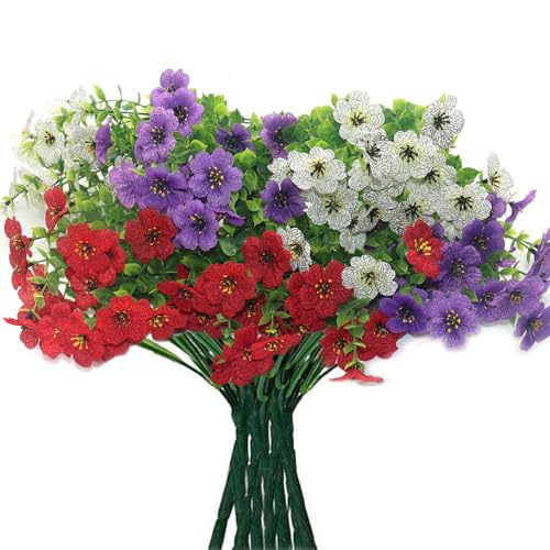 ReaJoys Künstliche Blumen für Draußen 6 Bündel Kunstblumen Künstliche Balkonpflanzen Gefälschte Blumen Blumenstrauss Outdoor für Außen von ReaJoys