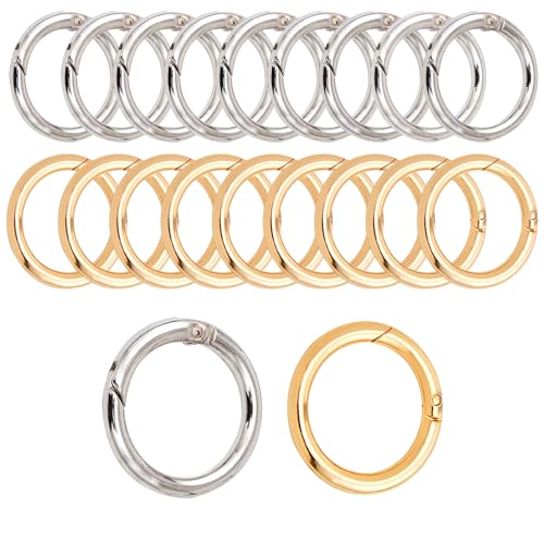 ReaJoys Runde Karabiner 20 Stück Metall Karabiner Rund Ring 25mm O Ringe Karabinerring Schlüsselring für Handtasche DIY Handwerk Zubehör ReaJoys Runde Karabiner 20 Stück Metall Karabiner Rund Ring 25mm O Ringe Karabinerring Schlüsselring für Handtasche DIY Handwerk Zubehör von ReaJoys