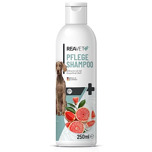 ReaVET Hundeshampoo mit Grapefruit 250ml - Pflegeshampoo Kokos für Hunde, Vitale Haut, Fellglanz, Kämmbarkeit, Shampoo Hund, natürliche Inhaltsstoffe von ReaVET