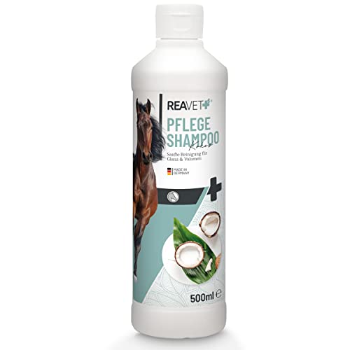 ReaVET Pferdeshampoo für Pferde mit Kokos Duft - 500ml Pferde Shampoo pflegt Fell, Schweif & Mähne, Pferd Shampoo für alle Felltypen - Intensive Reinigung + Pflege von ReaVET