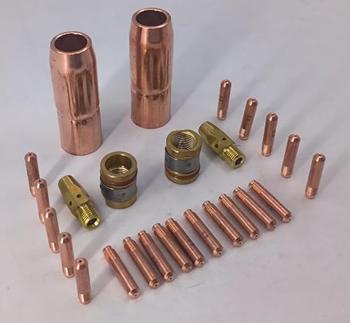 169726 169728 169729 Schweißgas Zubehörsatz für Hobart mit M25 M40 Kompatibilität passend für Millermatic M 25 M 40 MIG Gasdüsen und Kontaktspitzen (087299) von ReachMall