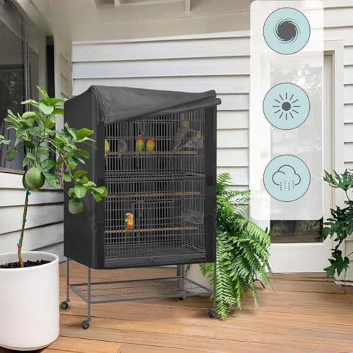 210D Oxford Cloth Bird Cage Cover Perfect for Waterproof and Dustproof Protection of 48 * 48 * 102cm Cages Ensures Bird Safety (48x48x102cm) von ReachMall