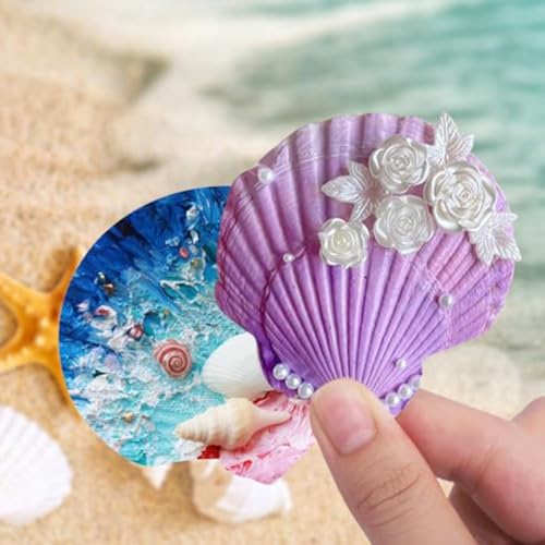 36 Stück natürliche Jakobsmuscheln zum Basteln, geeignet für Strandhochzeitsdekorationen, für DIY-Schmuck, Kerzenhandwerk, Kranz-Akzente und Sommerveranstaltungs-Tischdekoration (weiß) von ReachMall