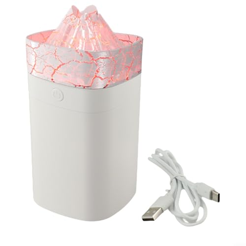 400 ml Nebeldiffusor mit farbiger Beleuchtung, Timer-Funktion für Sicherheit während des Gebrauchs (weiß (Risse)) von ReachMall