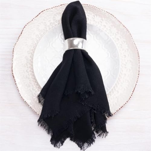 42 x 42 cm Hochzeits-Tagesdekor-Geschirrtuch, 6 Stück Baumwollservietten, Tischdecke, Stoffservietten für Hochzeiten, Partys, saisonale Feiern (schwarz) von ReachMall