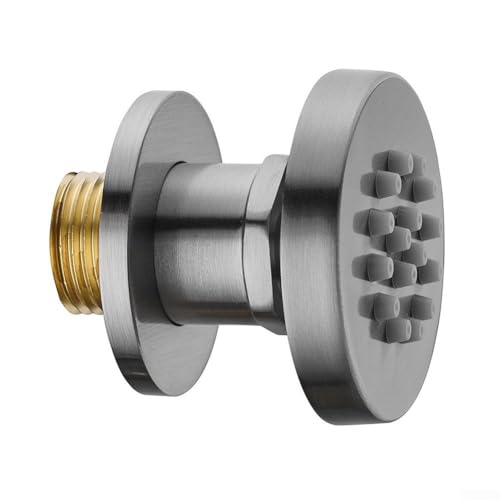 5,1 cm verstellbarer Körper, runder drehbarer Duschkopf, Wandmontage, Massage-Spa, Seitensprühhahn, Duschaufsatz für Badewannenarmaturen (gebürstet) von ReachMall