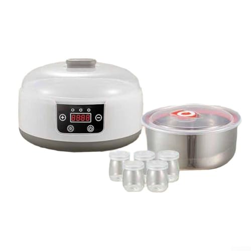 5 Gläser Joghurtbereiter, multifunktionales Joghurtbereiter-Set mit LED-Display und Timer, für hausgemachten Joghurt, Natto, Reiswein (europäische Vorschriften) von ReachMall