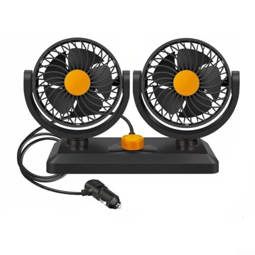 5V 12V 24V Auto Ventilator mit Doppelkopf-Design für maximalen Luftstrom und komfortables Fahren (24V) von ReachMall
