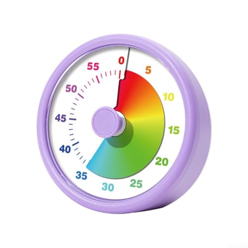 60 Minuten visueller Timer, Zeitmanagement-Tool mit leiser Blitzfunktion, Schreibtisch-Timer für Kinder und Erwachsene, für Klassenzimmer, Küche, Büro (lila) von ReachMall