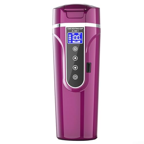 Auto-Heizbecher 500 ml Edelstahl Elektrischer Wasserkocher für Getränke (lila) von ReachMall