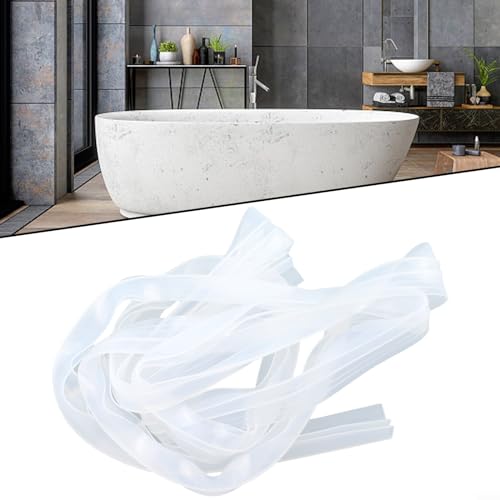 Badezimmertür-Dichtungsstreifen, F-förmige, transparente Gummi-Duschtürdichtung, Ersatz für Dusche, Schiebetüren, Glastüren und Türunterseite, Bodendichtung (6 m) von ReachMall