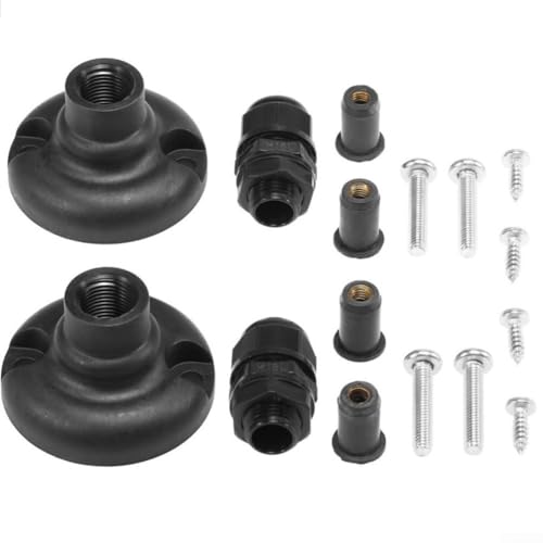 Baldachin-Halterungssockel für Boots-Sonnenschutz, 2er-Set, Montageset mit Schrauben und Muttern von ReachMall