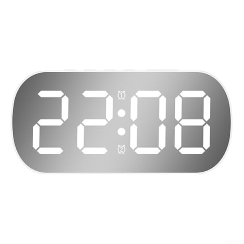 Benutzerfreundlicher digitaler Wecker mit minimalistischem Design, perfekt für jeden Raum (W-Weiß) von ReachMall