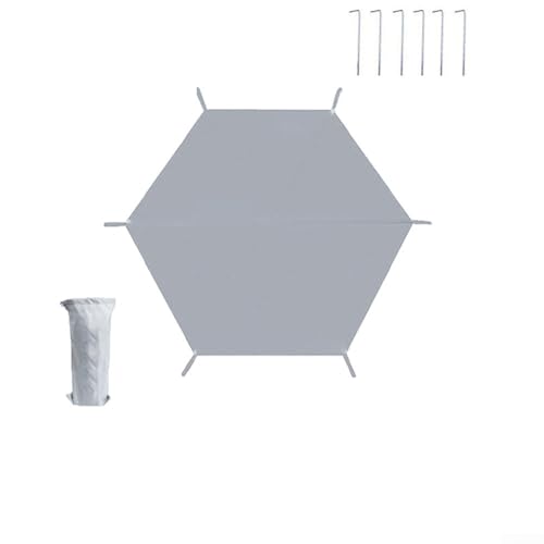 Camping Tarp Zelt, Mehrzweck-wasserdichte Outdoor-Plane, sechseckige Bodenabdeckungsmatte, Zelt, Vorzelt, Teppich, Campingzelt (276 x 264 cm) von ReachMall