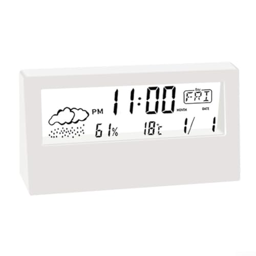 Clever gestalteter elektronischer Timer kombiniert Funktionen eines Alarms und eines umfassenden Hygrothermometers (weiß) von ReachMall