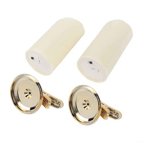 Clip-Kerzen für Weihnachtsbäume, sichere flammenlose LED-Kerzen mit realistischer 3D-flackernder Flamme für Weihnachtsbäume, Urlaubsdekoration (goldfarben) von ReachMall