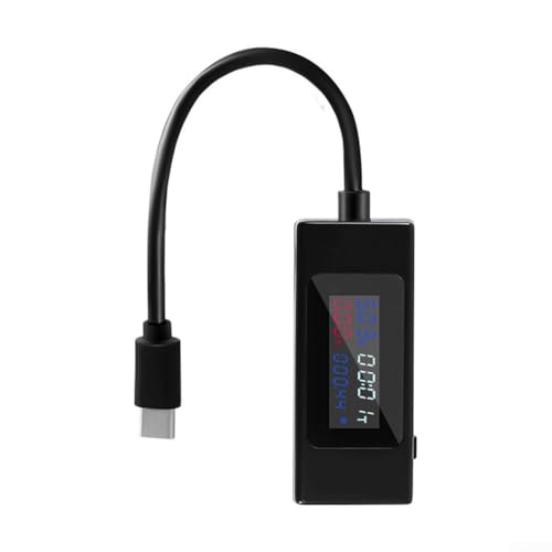 DC USB TypeC Tester 430V Spannung Strom Leistungsmesser Amperemeter für USB Aufladen mit 0 0 PD VOOC Protokollen und Echtzeitüberwachung (065C-Schwarz) von ReachMall