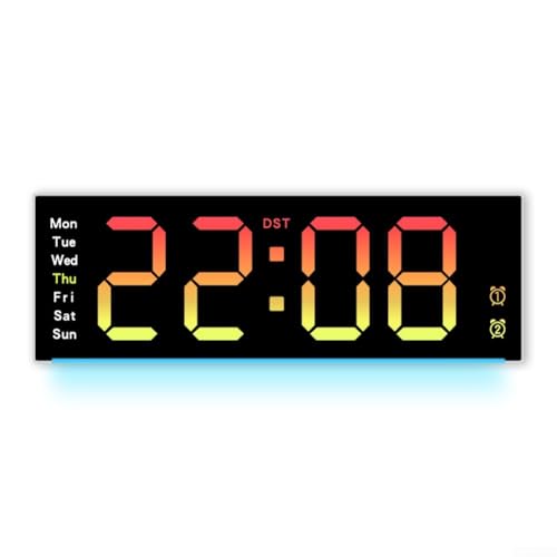Digitale Wanduhr mit Farbwechsel, digitale Wanduhr mit Countdown und Vorwärts-Timing, automatische Lichterkennung, Temperaturanzeige, Uhr (weiß) von ReachMall