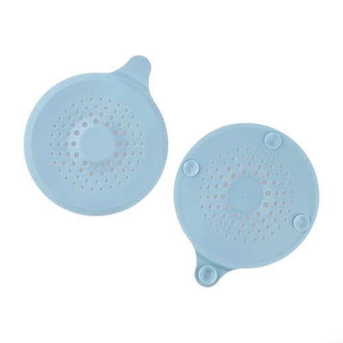 Duschablaufabdeckung Haarstopper mit Saugnapf, Silikon-Abflusssieb, um Haare einzufangen und Verstopfungen in Badewanne, Küchenspüle und Badezimmer zu verhindern (blau) von ReachMall