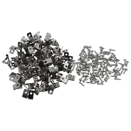 Edelstahl Drahtklemmen 100-teiliges Set mit Schrauben, robuste Lösung für Zäune und Garteninstallationen (Aluminium) von ReachMall