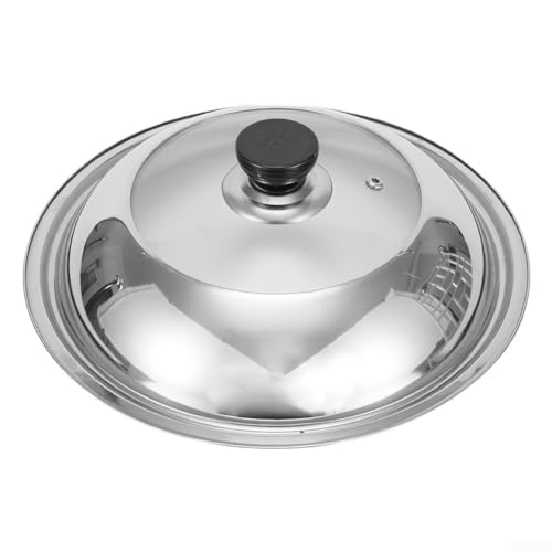 Edelstahl-Topfdeckel, Suppentopf-Abdeckung, verschiedene Größen, Kochgeschirr, Universal-Deckel für Bratpfannendeckel, Bratentopf-Abdeckung, Ersatz (28 cm) von ReachMall