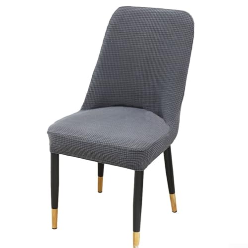Einzigartiges Design, geschwungene Rückenlehne, Esszimmerstuhlhussen aus Stoff, um die Lebensdauer Ihrer Möbel zu verlängern (grau) von ReachMall