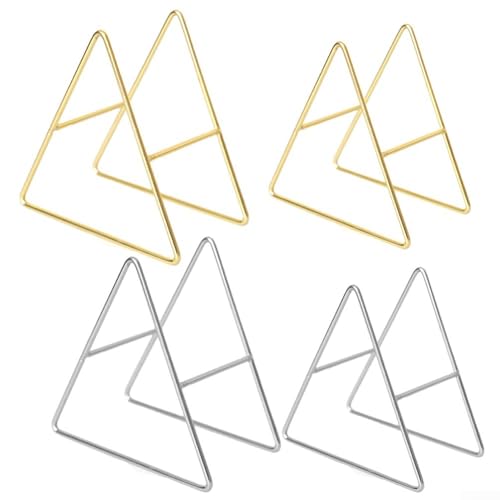 Eisen-Untersetzer-Halter in Dreieckform, entworfen für die Organisation mehrerer Getränkeuntersetzer in Küche oder Wohnbereich (Gold L) von ReachMall