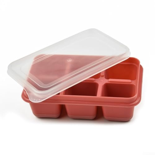 Essential Kitchen Tool Eiswürfelbereiter mit 6 Mulden, Silikon, mit Abdeckung für einfache Verwendung (grau) von ReachMall