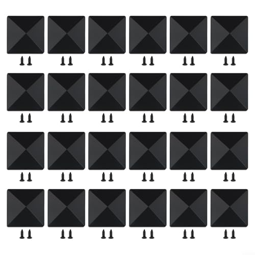 Für 10,2 x 10,2 cm Zaunpfostenkappe, schwarze Kunststoff-Pyramidenform mit vorgebohrten Löchern für einfache Installation auf Holzpfosten (24 Stück) von ReachMall