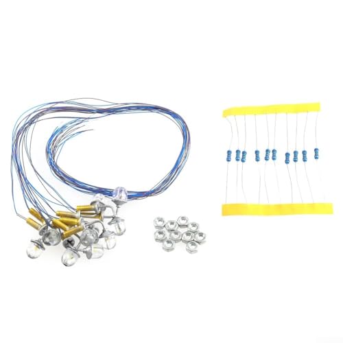 Für H0 Häuser Lighting Solution 10er-Pack LED-Wandlampen mit Stahlsäulen und warmweißem Lichtaustritt von ReachMall