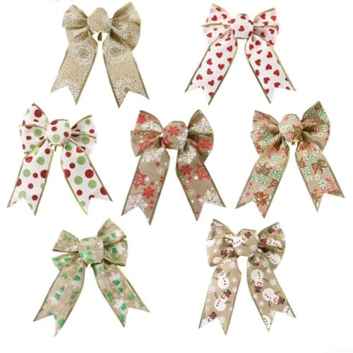 Für Weihnachten Dekoschleifenband Set Doppellagige Schneeflocke Stil mit 6 Schleifen für Baum und Haus (Mix) von ReachMall