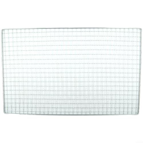 Für japanische koreanische Grillgitter, Grillrost mit verzinktem Eisenrahmen und Edelstahl-Drahtgeflecht für Outdoor-Kochen, Camping und Holzfeuer (40 x 25 cm) von ReachMall