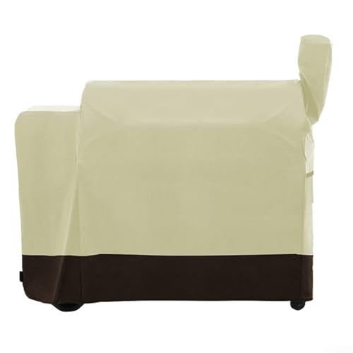 Ganzjahres-Outdoor-Grillabdeckung mit 420D-Gewebe zum Schutz vor Regen, Staub, Schnee und UV-Strahlen, während sie sicher auf den meisten Grills angebracht werden (beige und kaffeebraun) von ReachMall