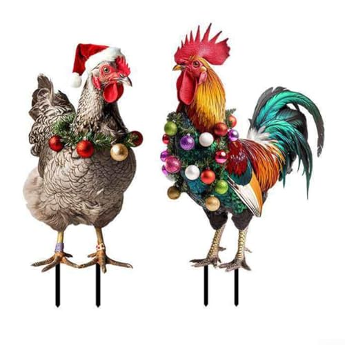 Geformter Eisen-Hahn, dekorative Heringe, die Ihrem Garten oder Rasen einen Hauch von Charme verleihen (JSTY315) von ReachMall