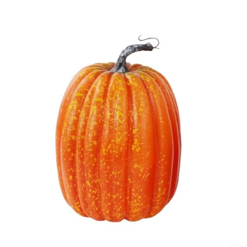 Künstliche Herbst-Kürbisse für Halloween und Erntedankfest, Schaumstoff und Kunststoff mit lebensechtem Design für saisonale Heim- und Event-Dekoration (orangefarbener Kürbis) von ReachMall