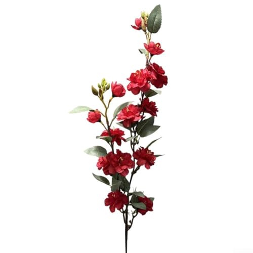 Künstlicher Rosenstrauß mit 14 Köpfen für Hochzeit und Heimdekoration, Kunststoffkonstruktion, Wartung und langlebiges Blumenarrangement (rot) von ReachMall