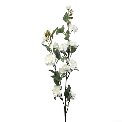 Künstlicher Rosenstrauß mit 14 Köpfen für Hochzeit und Heimdekoration, Kunststoffkonstruktion, Wartung und langlebiges Blumenarrangement (weiß) von ReachMall